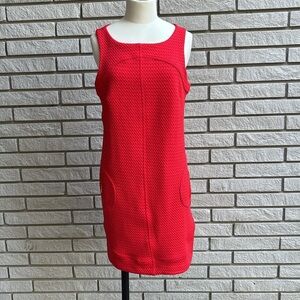 Dress Barn Red Waffle Material Sleeveless Shift Dress